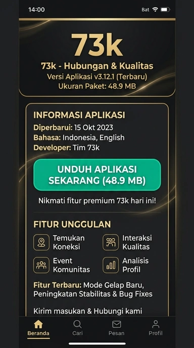 Tampilan halaman APK 73k