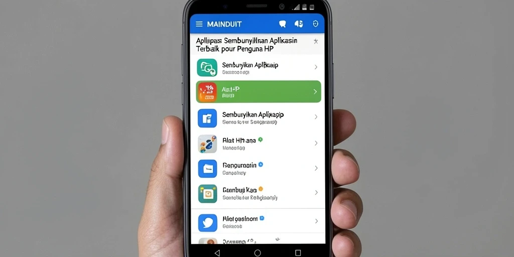 Antarmuka aplikasi MAINDUIT yang sederhana untuk menyembunyikan aplikasi.