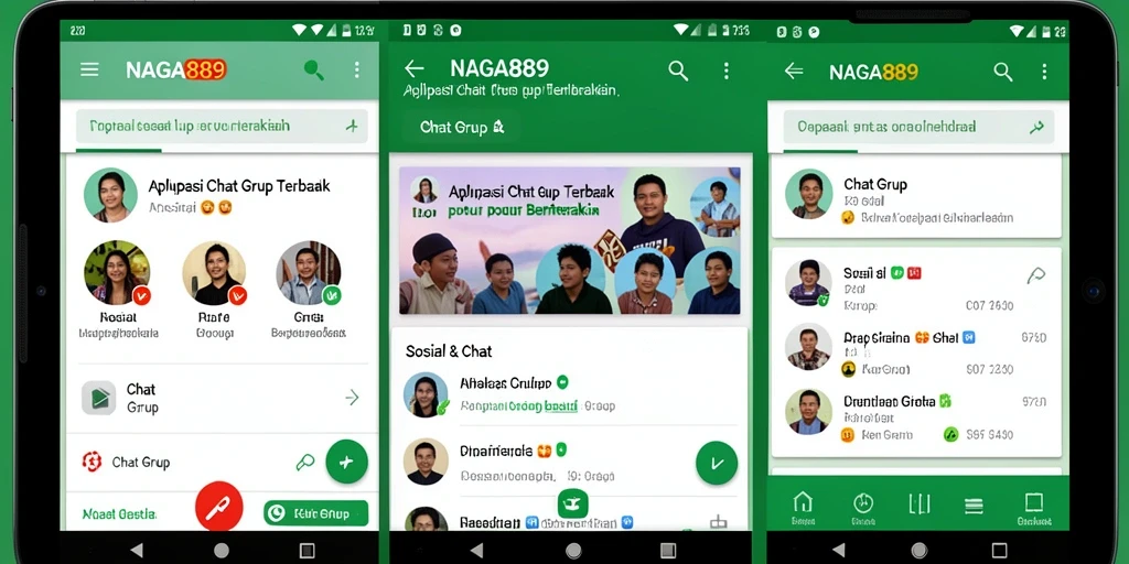 Tampilan antarmuka NAGA889 yang menarik untuk Chat Grup.
