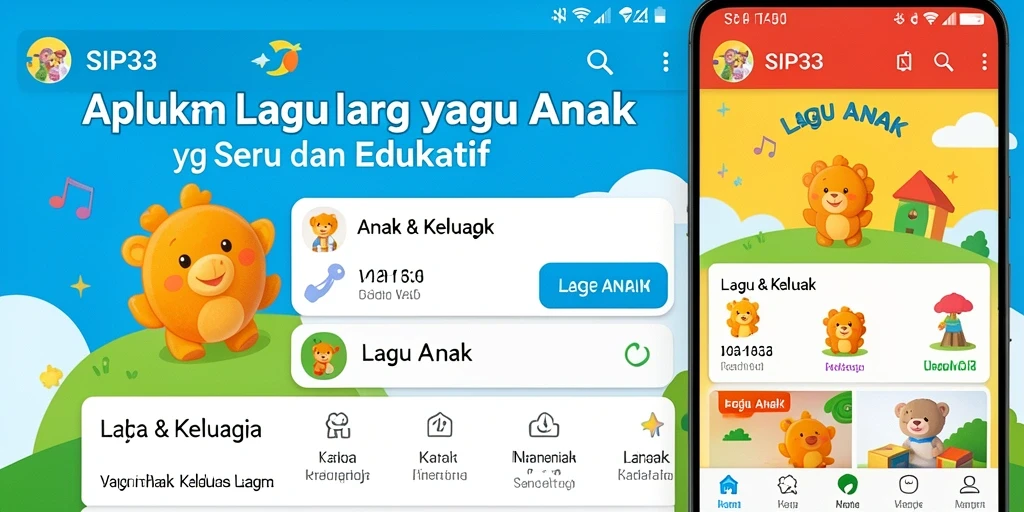 Tampilan antarmuka SIP33 dengan pilihan lagu anak yang beragam.